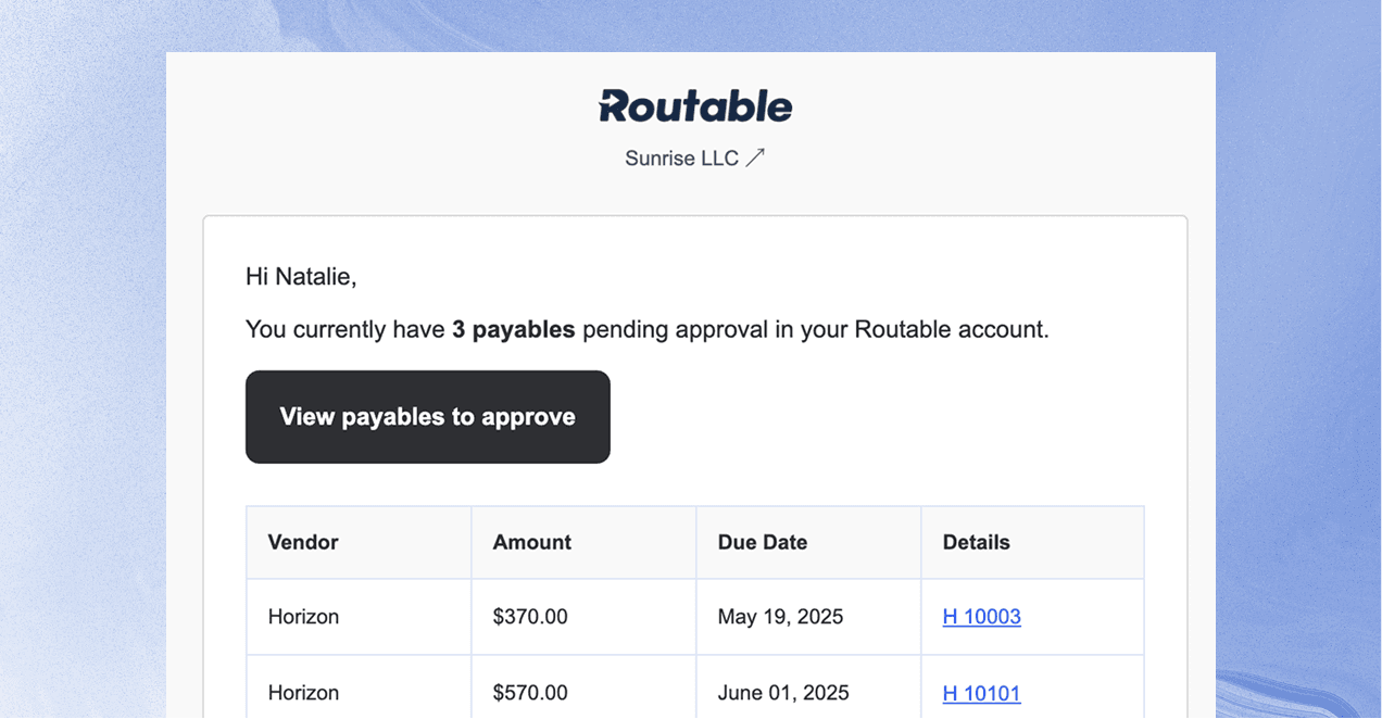 Approval Email Digest
